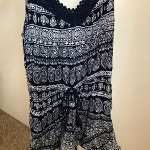 Navy and white romper